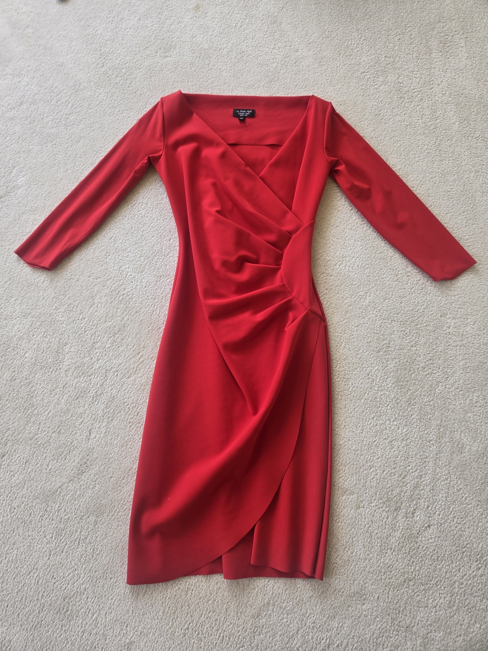 Chiara Boni Red Wrap-Style Midi Dress